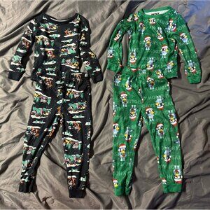Bundle 5T Toddler Pajama Set 2 Pack Christmas Themed Bluey and Mickey Mouse
